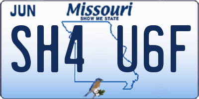 MO license plate SH4U6F