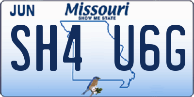 MO license plate SH4U6G