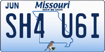 MO license plate SH4U6I