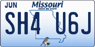 MO license plate SH4U6J