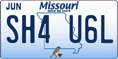 MO license plate SH4U6L