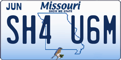 MO license plate SH4U6M