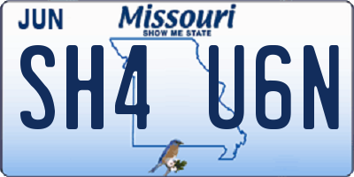 MO license plate SH4U6N