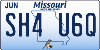 MO license plate SH4U6Q