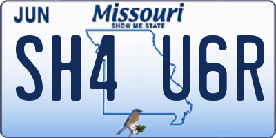 MO license plate SH4U6R