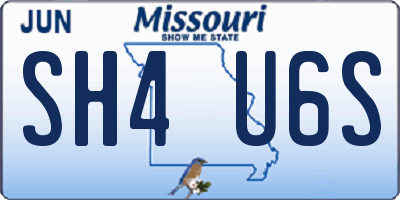 MO license plate SH4U6S