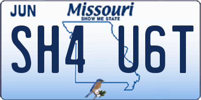 MO license plate SH4U6T