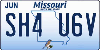 MO license plate SH4U6V