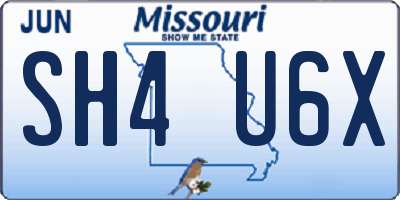 MO license plate SH4U6X
