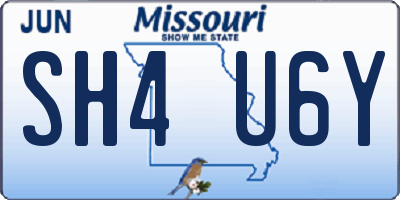 MO license plate SH4U6Y