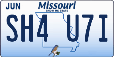 MO license plate SH4U7I