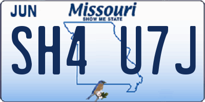 MO license plate SH4U7J