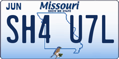 MO license plate SH4U7L