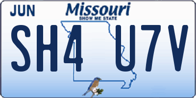 MO license plate SH4U7V