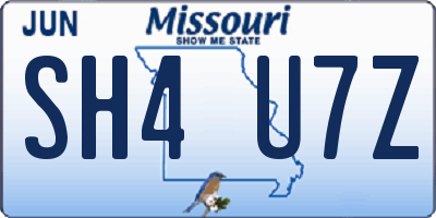 MO license plate SH4U7Z