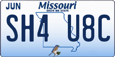 MO license plate SH4U8C