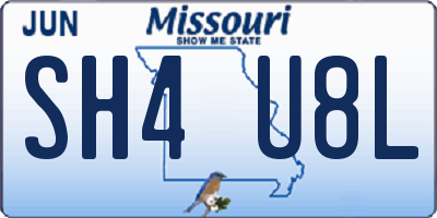 MO license plate SH4U8L