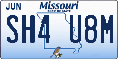 MO license plate SH4U8M