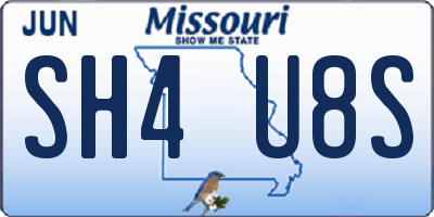 MO license plate SH4U8S