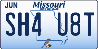MO license plate SH4U8T