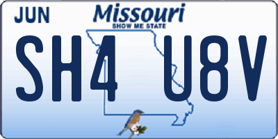 MO license plate SH4U8V