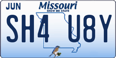 MO license plate SH4U8Y