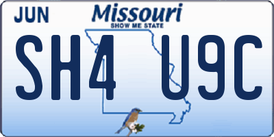 MO license plate SH4U9C