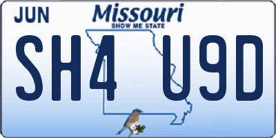 MO license plate SH4U9D