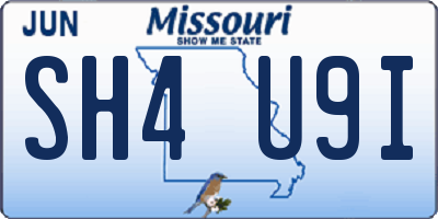 MO license plate SH4U9I