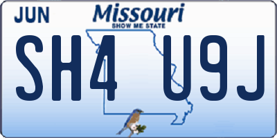 MO license plate SH4U9J
