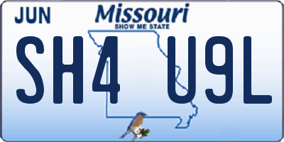 MO license plate SH4U9L