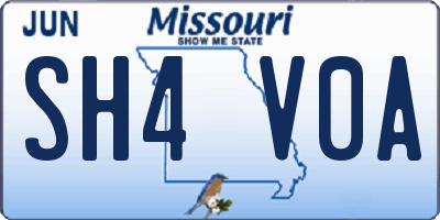 MO license plate SH4V0A