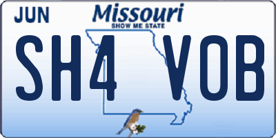 MO license plate SH4V0B