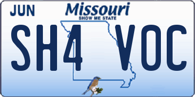 MO license plate SH4V0C