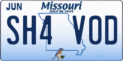 MO license plate SH4V0D