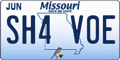 MO license plate SH4V0E