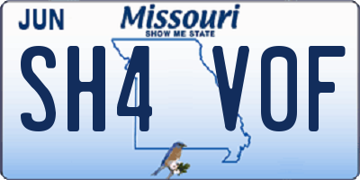 MO license plate SH4V0F