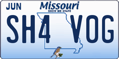 MO license plate SH4V0G