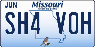 MO license plate SH4V0H