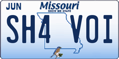 MO license plate SH4V0I
