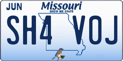 MO license plate SH4V0J