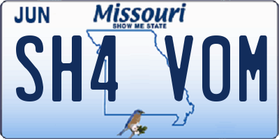 MO license plate SH4V0M