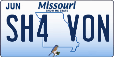 MO license plate SH4V0N