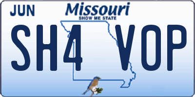 MO license plate SH4V0P