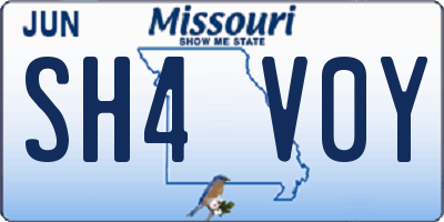 MO license plate SH4V0Y