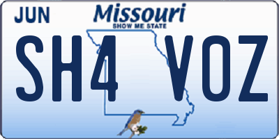 MO license plate SH4V0Z