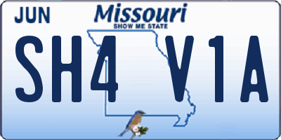 MO license plate SH4V1A