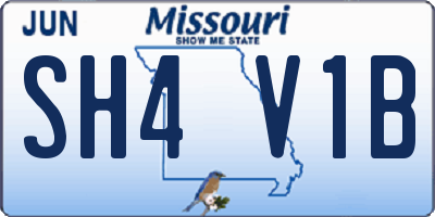 MO license plate SH4V1B