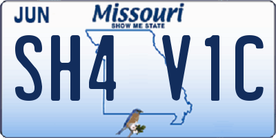 MO license plate SH4V1C