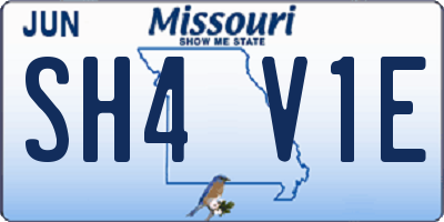 MO license plate SH4V1E